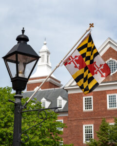 Maryland Flag on Lamp Post in Anapolis