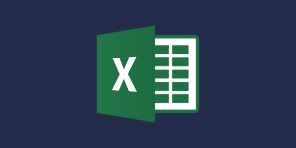 Microsoft Excel logo in green on a uva blue plain background