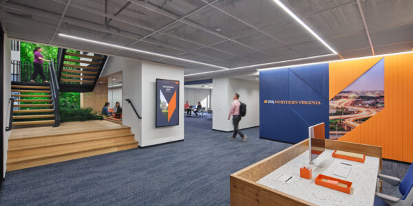 UVA Fairfax Campus Entrance, Courtesy Halkin Mason Photography, Perkins & Will